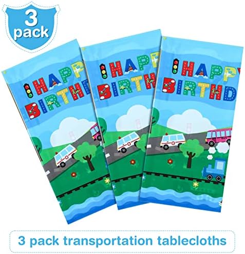 Tegeme 3 Pack Transportation Themed Table Covers