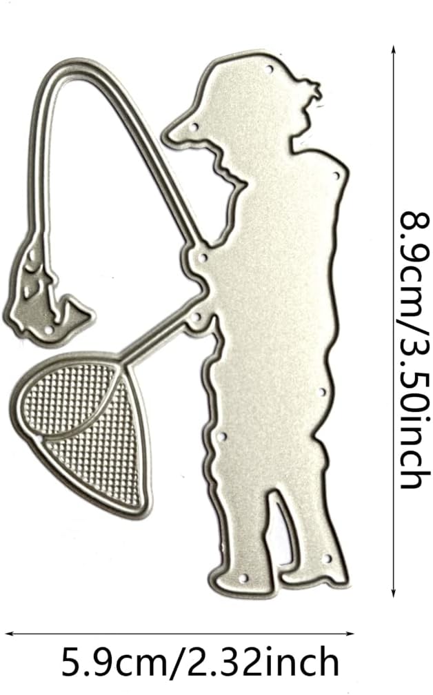 Fishing Men Metal Die Cutting Tool for Scrapbooking and Card Embossing