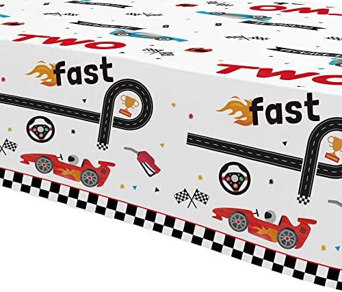 Xigejob Race Car 2nd Birthday Tablecloth Set