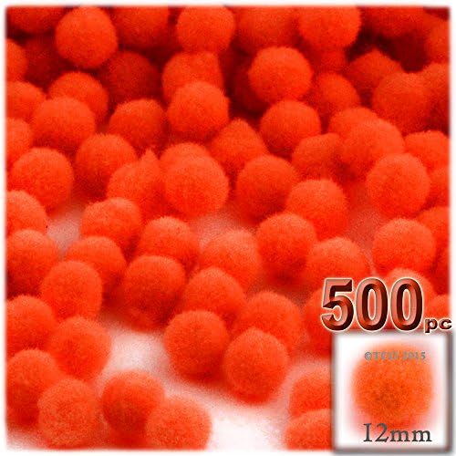 The Crafts Outlet 500-Piece Acrylic Pom Poms 12mm Tan