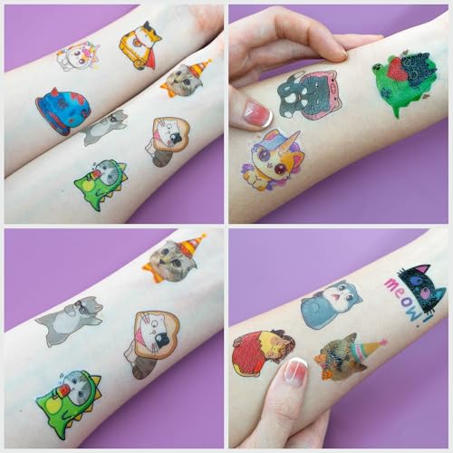 96PCS Cat Pet Animal Paw Temporary Tattoos for Kids