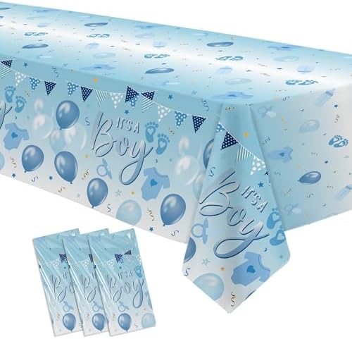 Blue Balloon Baby Shower Tablecloth Set 3 Pack