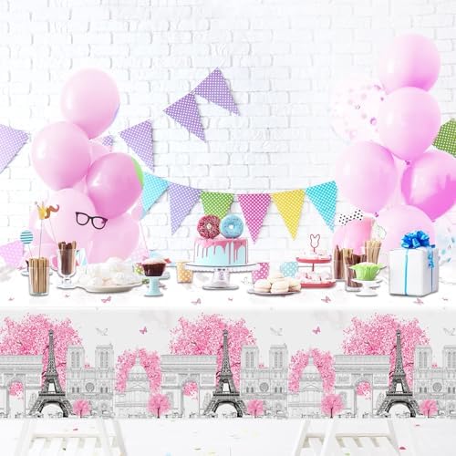 ZOIIWA 3 Piece Paris Eiffel Tower Tablecloths