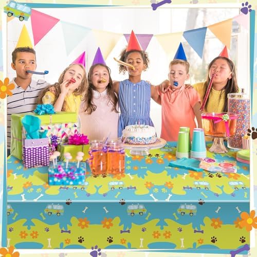 4 Pcs Cartoon Dog Tablecloth Set for Birthday Parties and Baby Showers