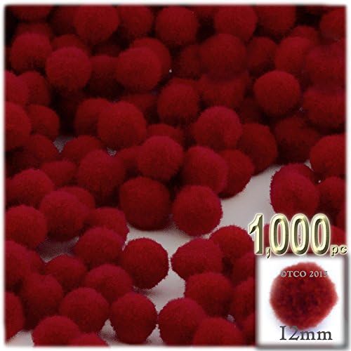 The Crafts Outlet 1000 Piece Red Pom Poms 12mm