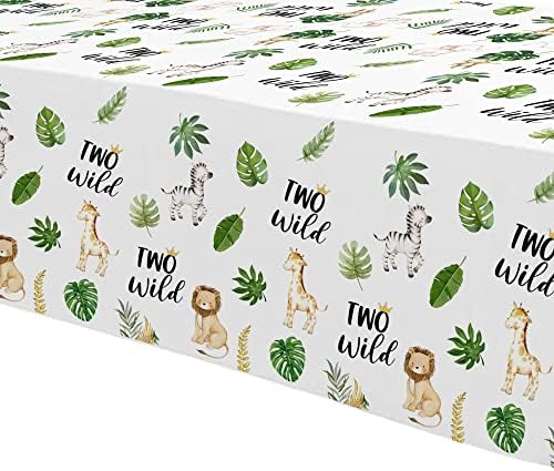 Two Wild Birthday Tablecloth Set 3 Pack 54in x 108in Safari Jungle Theme