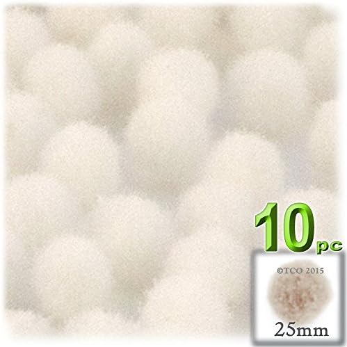 The Crafts Outlet 10-Piece Multi Purpose Pom Poms Neon Green 25mm