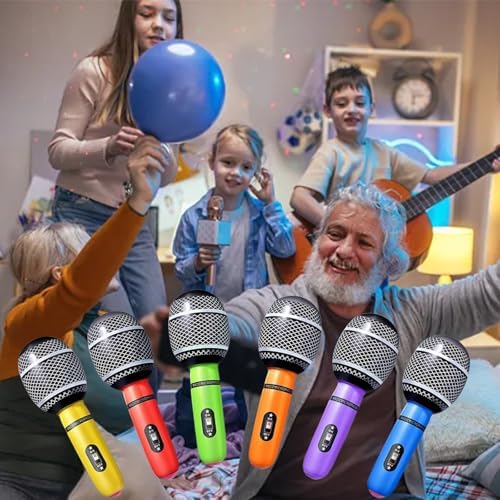 12PCS Inflatable Microphones Assorted Colors