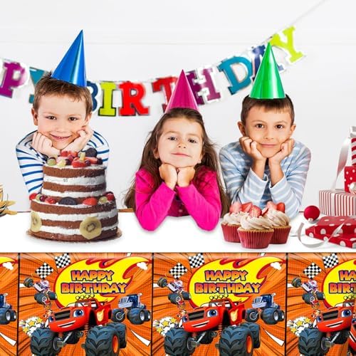 2Pcs Blaze and The Monster Tablecloth for Birthday Party and Baby Shower