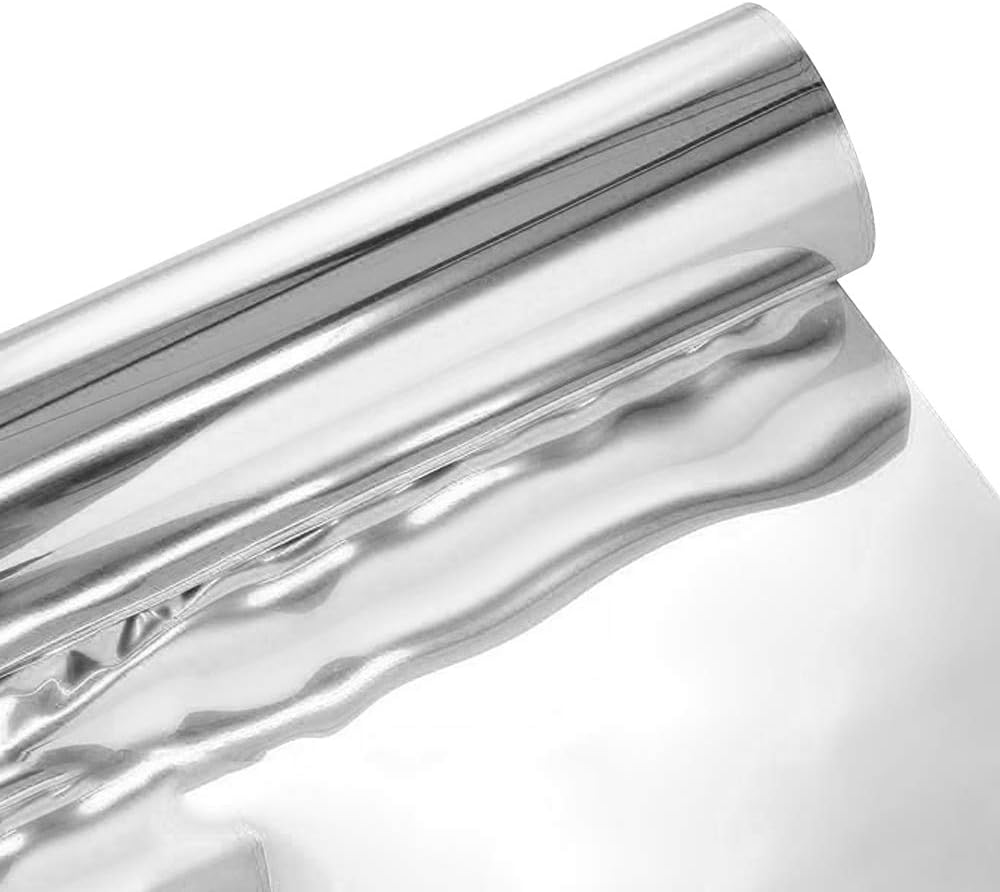 ANMINY 33x328ft Double Sided Reflective Aisle Runner Rug Silver
