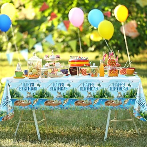 Avezano 3 Pcs Fishing Birthday Tablecloths