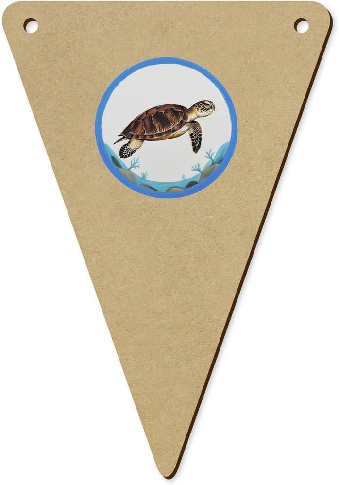5 x 140mm Hawksbill Turtle Wooden Bunting Flags