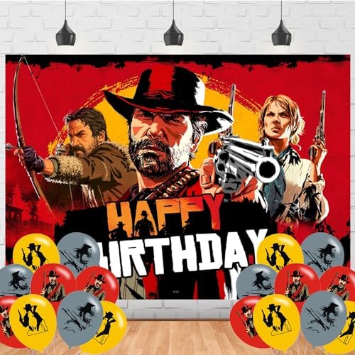 Dead of Red Birthday Anime Decorations Banner Backdrop
