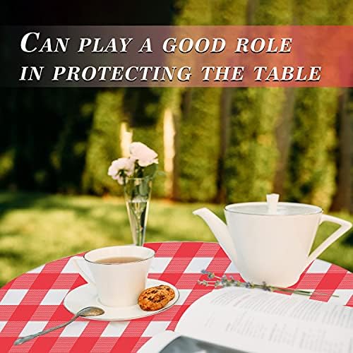 Childom 3 Pack Red White Checkered Tablecloths 54x108 Inches Disposable Plastic for Events and Parties