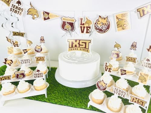 Texas State Party Supplies for TXST Football Birthday Graduation Decor 42 Pieces Texas State Bobcats