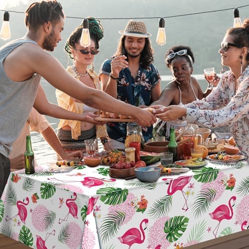 3 Pack Summer Flamingo Tablecloths for Parties