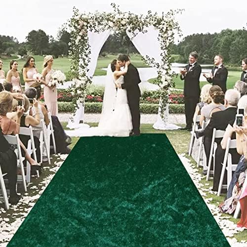 MODFUNS Emerald Green Aisle Runner Rug for Wedding Ceremony 4x15 FT