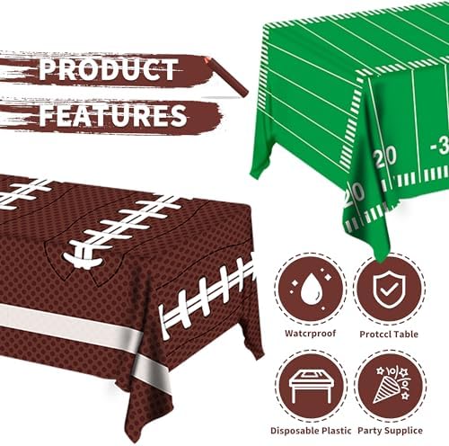 Football Party Decorations 54x108 Inch Tablecloth 2 Pack