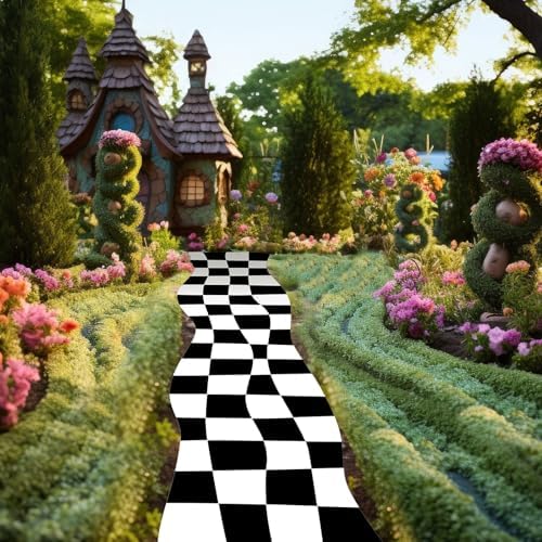 Preboun Halloween Aisle Runner Checkerboard Rug
