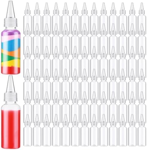 100 Pcs 17 Oz Plastic Squeeze Bottles for Paint Crafts Empty Sand Art Supplies with Leak-proof Top Caps