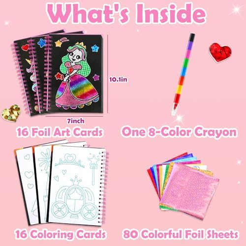 FUNNYBG Foil Art Craft Kit for Kids - Princess Design