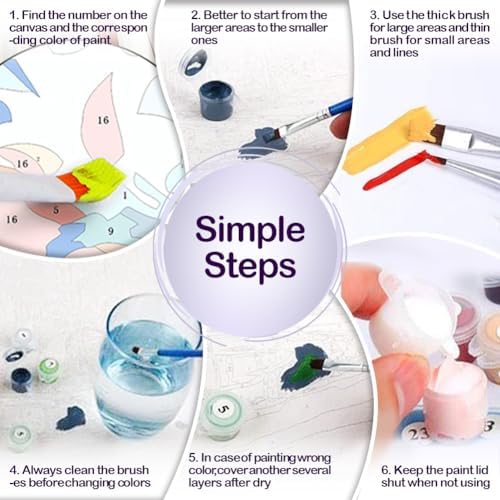 Framed Paint by Numbers Kit for Adults Beginners 78x118 Inch Canvas with Wooden Easel and Frame