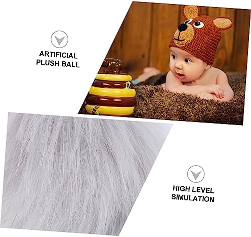 2pcs Artificial Faux Fur Fuzzy Balls for Hats and Bags