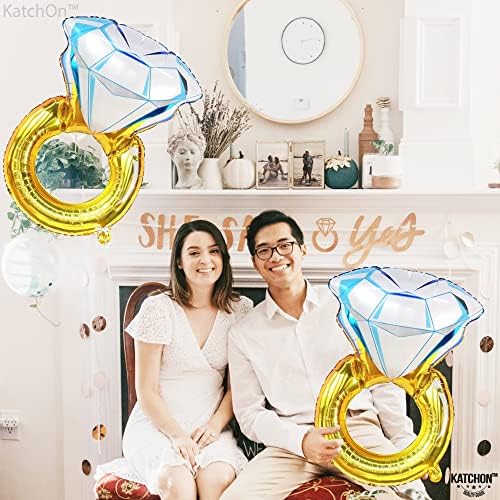 KatchOn 2 Pack 30 Inch Diamond Ring Balloons for Engagement Wedding Bachelorette Parties