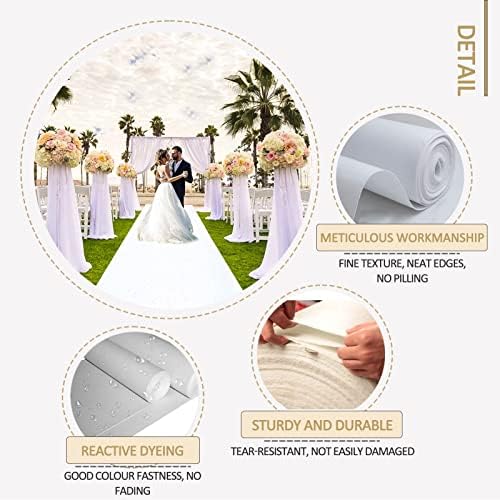 White Wedding Aisle Runner Rug 12x10m