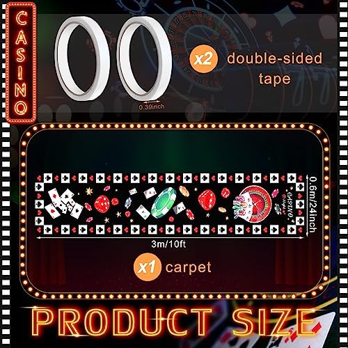 Thyle Casino Red and Black Carpet Runner Rug for Party Aisle