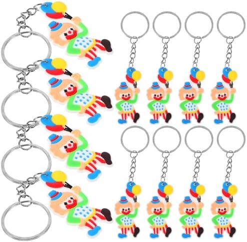 LUOZZY 12 Pcs Clown Key Chains for Mardi Gras Party