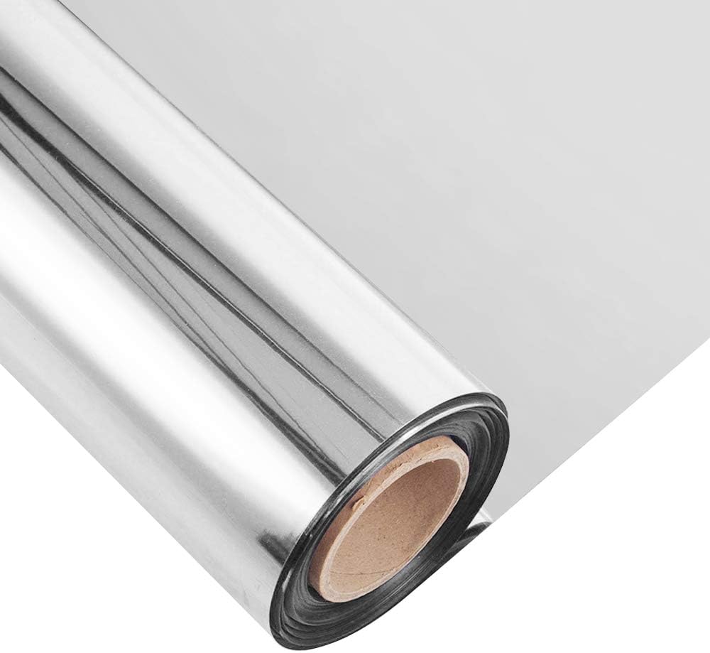ANMINY 33x328ft Double Sided Reflective Aisle Runner Rug Silver
