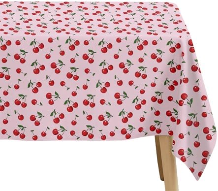 Cherry Birthday Decorations Tablecloth 3 Pack Disposable Fruit Theme Party Supplies for Celebrations