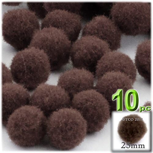 The Crafts Outlet 10-Piece Coffee Brown Pom Poms