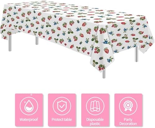 Berry Birthday Tablecloth - 3 Pcs 54in x 108in
