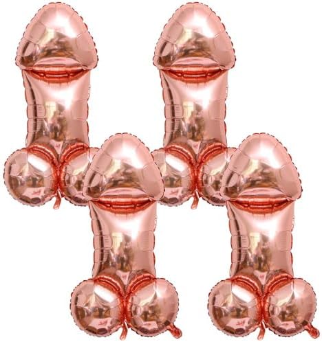 4 Pcs Bachelorette Balloons Funny Party Favors Decorations for Bridal Shower and Engagement