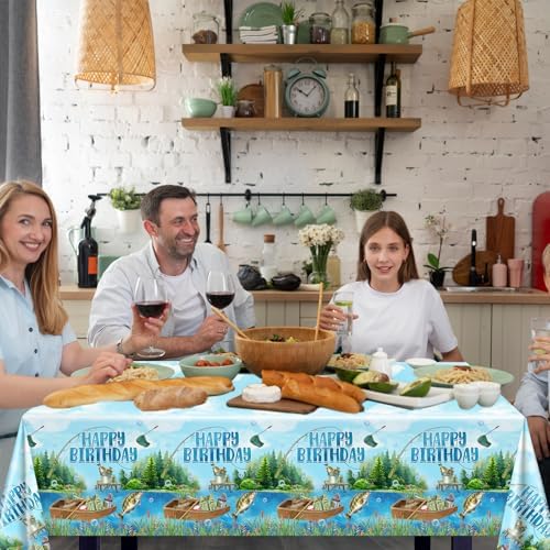 Avezano 3 Pcs Fishing Birthday Tablecloths