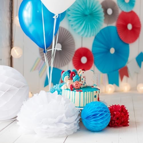 PATIKIL 6 Inch White Tissue Pom Poms Flowers 20 Pack