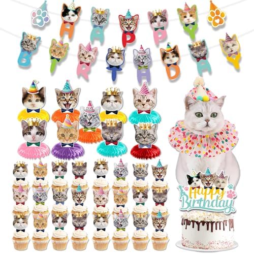 Cat Birthday Party Decorations Kit 38 Pcs