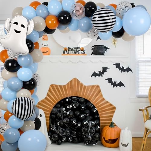 Halloween Baby Shower Balloon Arch Kit with 3D Bats