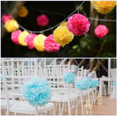 10 Pack Tissue Pom Poms Flowers for Wedding Decorations