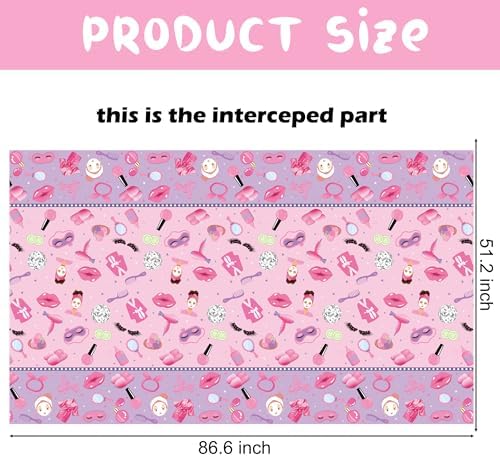 Umoni Spa Tablecloth Makeup Themed Birthday Party Decorations 2PCS