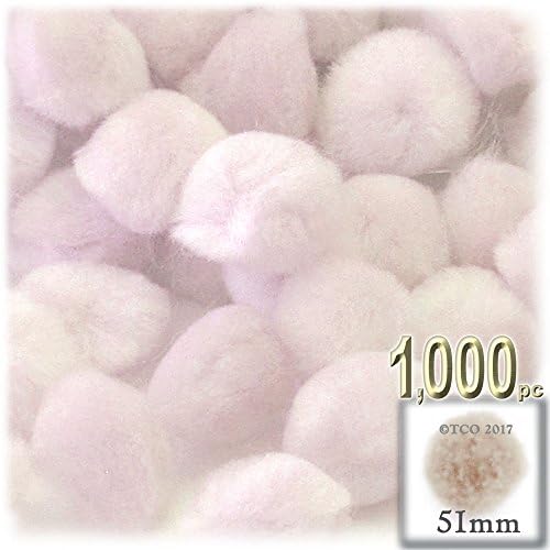 The Crafts Outlet 1000 Piece Black Acrylic Pom Poms 51mm Round