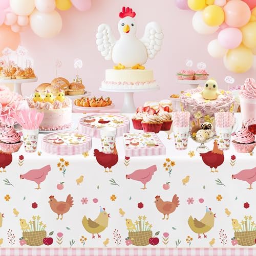 Chicken Party Decorations Tablecloth 3 Pack