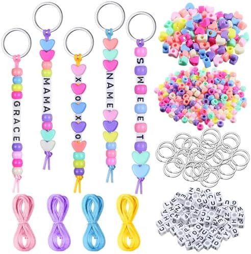 Landical 564 Pcs DIY Bead Keychain Kit