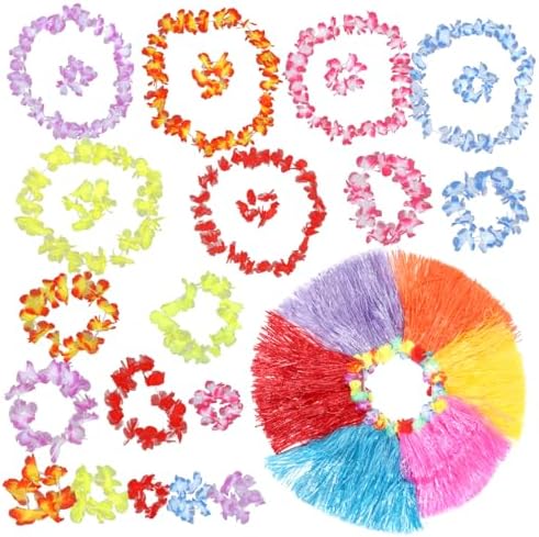 Zerodeko Hawaiian Luau Party Skirt Set for Adults