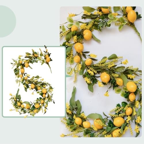 TEMPUS 54 Ft Artificial Lemon Garland for Home Wedding Decorations