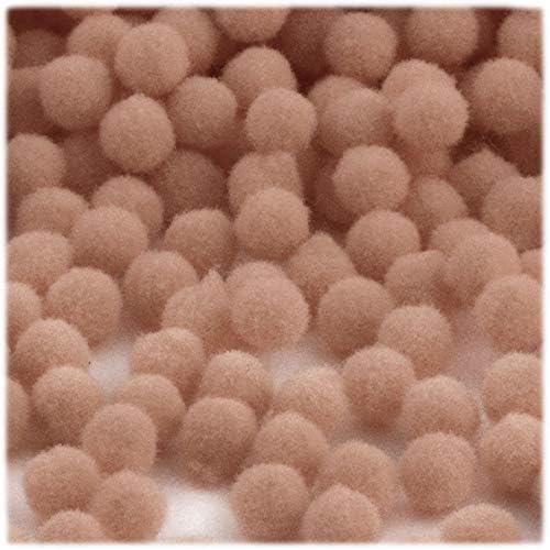 The Crafts Outlet 500-Piece Acrylic Pom Poms 12mm Tan