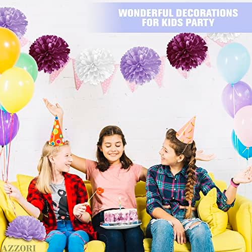 16 Pcs Light Purple Party Decorations Elegant Tissue Paper Flowers