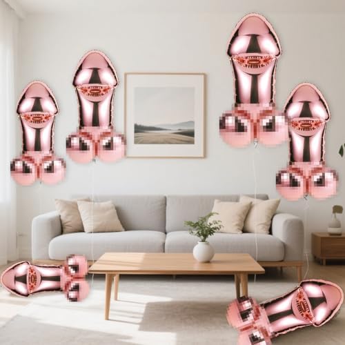 4 Pcs Iridescent Balloons Bachelorette Party Favors Rose Gold